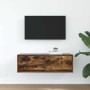 Mueble de TV de roble ahumado 80x31x25,5cm Madera de ingeniería en Muebles TV | Comprar online en Foru.es
