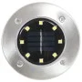 Lámparas solares de suelo 8 unidades luces LED blanco de vidaXL, Iluminación de exterior - Ref: Foro24-44416, Precio: 43,96 €...