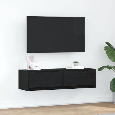 Gabinete de TV con cajón Roble negro 100 x 31 x 25.5 cm en Muebles TV | Comprar online en Foru.es
