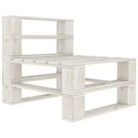 Sofá central de palés para jardín madera blanco de vidaXL, Bancos de jardín - Ref: Foro24-49334, Precio: 40,28 €, Descuento: %