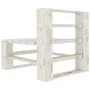 Sofá central de palés para jardín madera blanco de vidaXL, Bancos de jardín - Ref: Foro24-49334, Precio: 40,28 €, Descuento: %