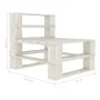 Sofá central de palés para jardín madera blanco de vidaXL, Bancos de jardín - Ref: Foro24-49334, Precio: 40,28 €, Descuento: %