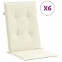 Cojín silla de jardín respaldo alto 6 uds tela crema 120x50x3cm de vidaXL, Cojines para sillas y sofás - Ref: Foro24-314106, ...