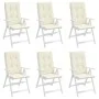 Cojín silla de jardín respaldo alto 6 uds tela crema 120x50x3cm de vidaXL, Cojines para sillas y sofás - Ref: Foro24-314106, ...