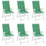 Cojín silla de jardín respaldo alto 6 uds tela verde 120x50x3cm de vidaXL, Cojines para sillas y sofás - Ref: Foro24-314109, ...
