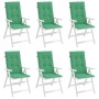 Cojín silla de jardín respaldo alto 6 uds tela verde 120x50x3cm de vidaXL, Cojines para sillas y sofás - Ref: Foro24-314109, ...