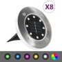 Lámparas solares de suelo 8 unidades luces LED color RGB de vidaXL, Iluminación de exterior - Ref: Foro24-315695, Precio: 49,...