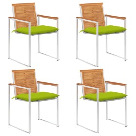 Sillas de jardín y cojines 4 unidades madera maciza de acacia en Sillas de jardín | Comprar online en Foru.es