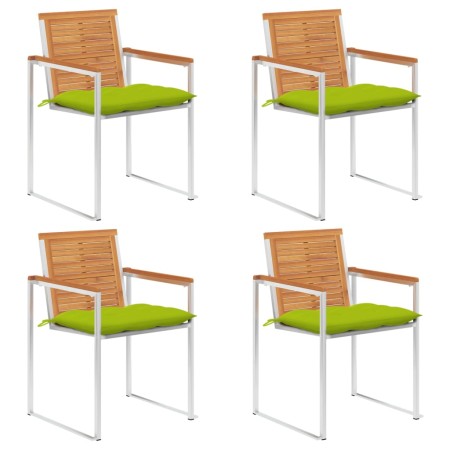 Sillas de jardín y cojines 4 unidades madera maciza de acacia en Sillas de jardín | Comprar online en Foru.es