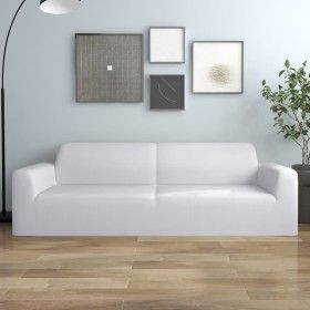Funda elástica para sofá de 3 plazas poliéster jersey blanca de vidaXL, Fundas - Ref: Foro24-332950, Precio: 27,60 €, Descuen...