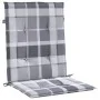 Cojín silla de jardín respaldo bajo 4 uds tela a cuadros gris de vidaXL, Cojines para sillas y sofás - Ref: Foro24-314156, Pr...