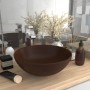 Lavabo de cuarto de baño redondo cerámica marrón oscuro de vidaXL, Lavabos - Ref: Foro24-146984, Precio: 46,92 €, Descuento: %