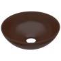Lavabo de cuarto de baño redondo cerámica marrón oscuro de vidaXL, Lavabos - Ref: Foro24-146984, Precio: 46,92 €, Descuento: %