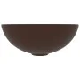 Lavabo de cuarto de baño redondo cerámica marrón oscuro de vidaXL, Lavabos - Ref: Foro24-146984, Precio: 40,74 €, Descuento: %