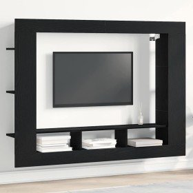 Gabinete de TV Roble negro 152 x 22 x 113 cm en Muebles TV | Comprar online en Foru.es