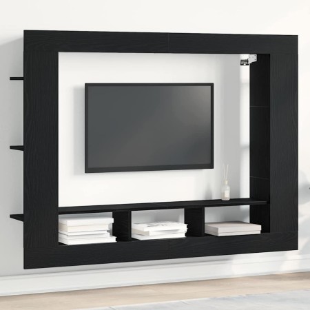 Gabinete de TV Roble negro 152 x 22 x 113 cm en Muebles TV | Comprar online en Foru.es