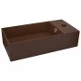 Lavabo con rebosadero cerámica marrón oscuro de vidaXL, Lavabos - Ref: Foro24-146995, Precio: 60,38 €, Descuento: %