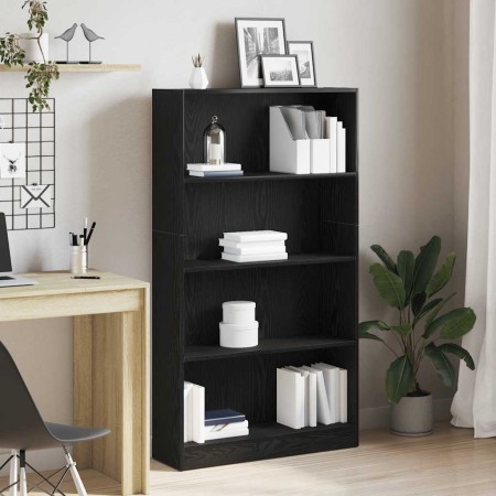 Estantería de 4 niveles de roble negro 80x24x143 cm en Librerías y estanterías | Comprar online en Foru.es