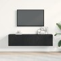 Mueble de TV de madera de roble negro 120x30x30,5 cm en Muebles TV | Comprar online en Foru.es