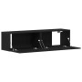 Mueble de TV de madera de roble negro 120x30x30,5 cm en Muebles TV | Comprar online en Foru.es