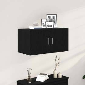 Armario de pared de madera ingeniería roble negro 80x39x40 cm en Estanterías | Comprar online en Foru.es