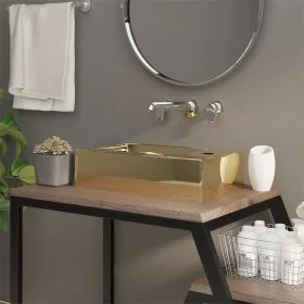 Waschbecken mit Überlauf 49x25x15 cm Keramik Gold von vidaXL, Sinkt - Ref: Foro24-143492, Preis: 83,72 €, Rabatt: %
