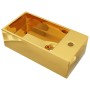 Lavabo con rebosadero 49x25x15 cm cerámica dorado de vidaXL, Lavabos - Ref: Foro24-143492, Precio: 84,80 €, Descuento: %