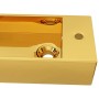 Lavabo con rebosadero 49x25x15 cm cerámica dorado de vidaXL, Lavabos - Ref: Foro24-143492, Precio: 84,80 €, Descuento: %
