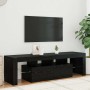 Mueble de TV con luces LED roble negro 140x36,5x40 cm en Muebles TV | Comprar online en Foru.es