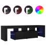 Mueble de TV con luces LED roble negro 140x36,5x40 cm en Muebles TV | Comprar online en Foru.es