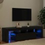 Mueble de TV con luces LED roble negro 140x36,5x40 cm en Muebles TV | Comprar online en Foru.es