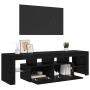 Mueble de TV con luces LED roble negro 140x36,5x40 cm en Muebles TV | Comprar online en Foru.es