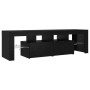 Mueble de TV con luces LED roble negro 140x36,5x40 cm en Muebles TV | Comprar online en Foru.es