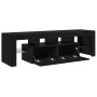 Mueble de TV con luces LED roble negro 140x36,5x40 cm en Muebles TV | Comprar online en Foru.es