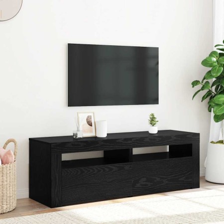 Mueble de TV con luces LED roble negro 120x35x40 cm en Muebles TV | Comprar online en Foru.es