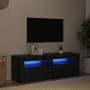 Mueble de TV con luces LED roble negro 120x35x40 cm en Muebles TV | Comprar online en Foru.es