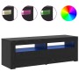 Mueble de TV con luces LED roble negro 120x35x40 cm en Muebles TV | Comprar online en Foru.es