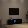 Mueble de TV con luces LED roble negro 120x30x36 cm en Muebles TV | Comprar online en Foru.es