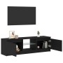 Mueble de TV con luces LED roble negro 120x30x36 cm en Muebles TV | Comprar online en Foru.es