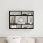 Estante de pared roble negro 75x16x55 cm madera de ingeniería en Estanterías | Comprar online en Foru.es