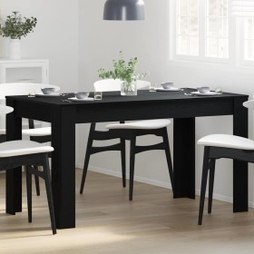 Mesa de Comedor Roble Negro 140 x 74,5 x 76 cm ratán sintético en Mesas de comedor | Comprar online en Foru.es