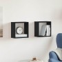 Estantes cubo de pared 2 uds madera roble negro 30x15x30 cm en Estanterías | Comprar online en Foru.es