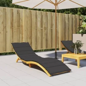 Black Oxford cloth sun lounger cushion 200x50x3 cm by vidaXL, Cushions for chairs and sofas - Ref: Foro24-314195, Price: 36,2...