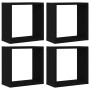 Estantes cúbicos de pared 4 uds roble negro 30x15x30 cm en Estanterías | Comprar online en Foru.es