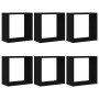 Estantes cúbicos de pared  6 uds roble negro 30x15x30 cm en Estanterías | Comprar online en Foru.es