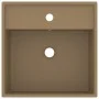 Luxuriöses quadratisches Waschbecken Keramik Überlauf creme matt 41x41 cm von vidaXL, Sinkt - Ref: Foro24-146952, Preis: 74,1...
