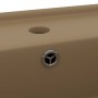 Lavabo lujoso cuadrado rebosadero cerámica crema mate 41x41 cm de vidaXL, Lavabos - Ref: Foro24-146952, Precio: 81,40 €, Desc...