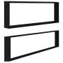 Estantes cúbicos de pared 2 uds roble negro 100x15x30 cm en Estanterías | Comprar online en Foru.es
