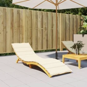 Cream Oxford fabric sun lounger cushion 200x60x3 cm by vidaXL, Cushions for chairs and sofas - Ref: Foro24-314205, Price: 44,...