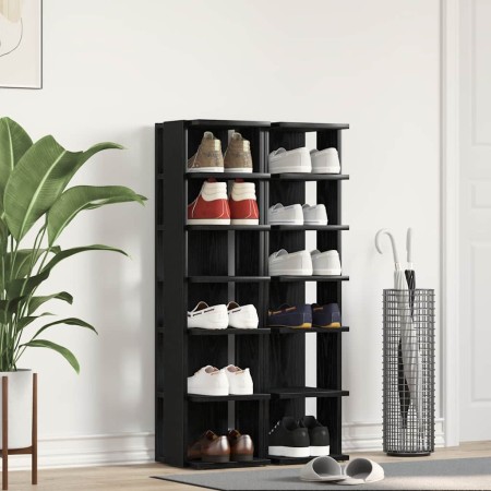 Zapateros 2 uds roble negro 25x27x102 cm madera de ingeniería en Zapateros y organizadores de calzado | Comprar online en Foru.e